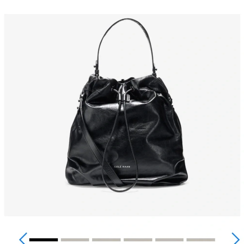 Cole Haan Stage Door black leather small studio satchel